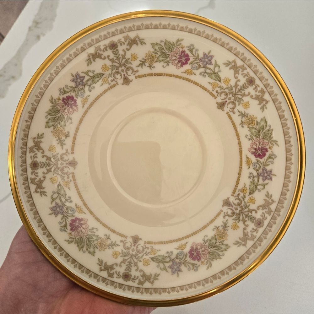 Discontinued Lenox China Castle Garden Replacement Footed Cup and Saucer - Picture 4 of 5